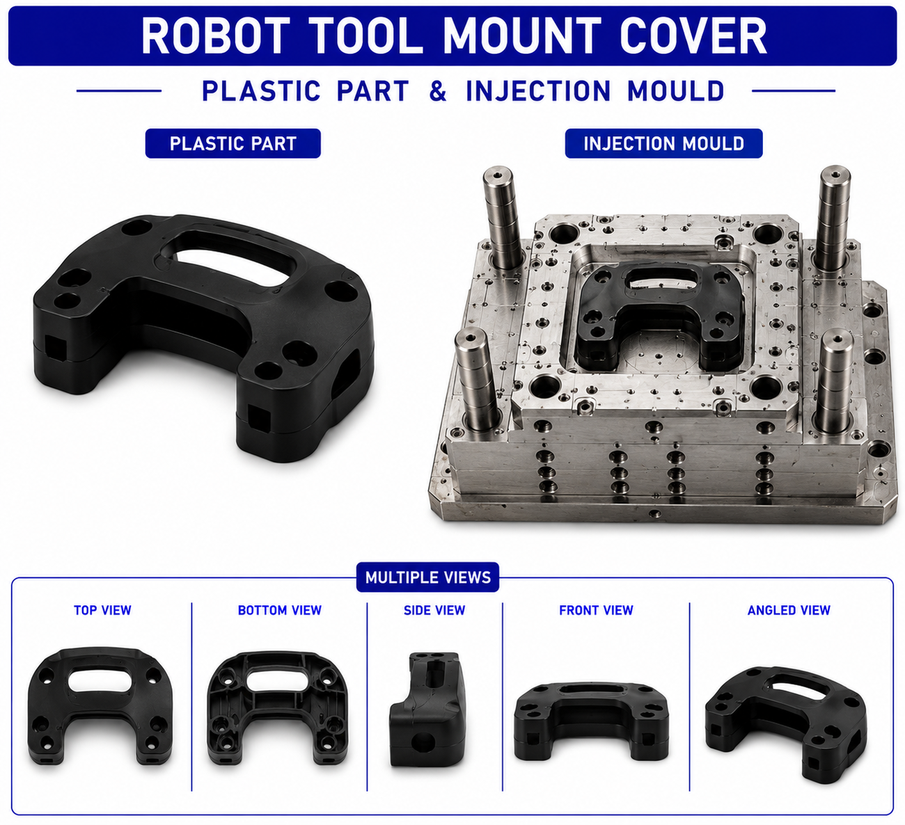 Robot Plastic Tool Mount Cover Mould and Moulding Services
